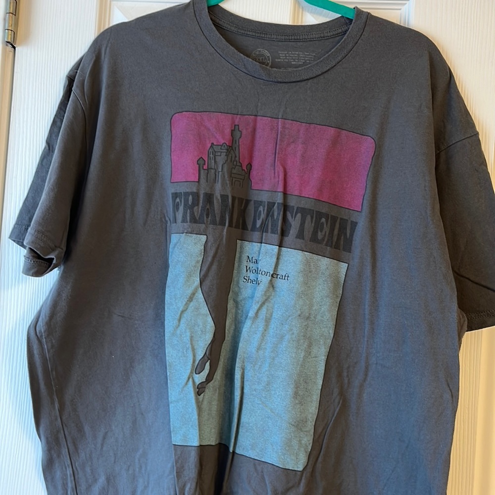 Frankenstein book cover t-shirt